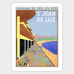 St.Jean de Luz Vintage Poster 1928 Sticker